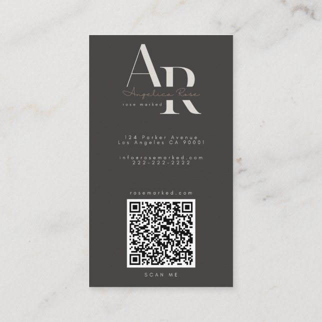 QR Code Modern Minimalist Business Cards Visitkort (Baksida)