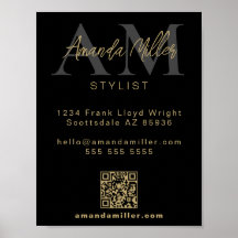 QR Code Modern Minimalist Monogram Download Black