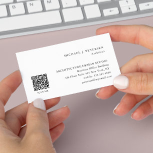 QR CODE Modern minimalistisk professionell, grundl Visitkort