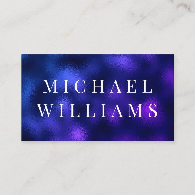 QR Code Modern Professionell Navy Blue Elegant Bus Visitkort (Framsida)