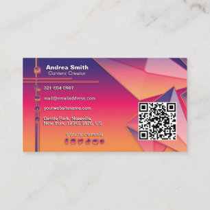 QR Code Modern Shiny Colorful Gradient Tech 3D Art Visitkort