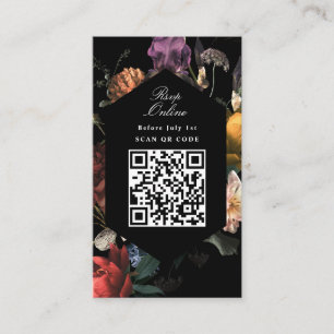QR Code Mörk Moody Black Blommigt Webbplats OSA Tilläggskort