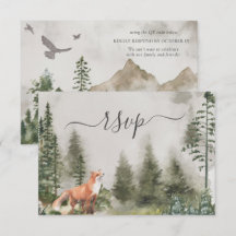 QR Code Mountain Forest Rustic Skogen Bröllop OSA