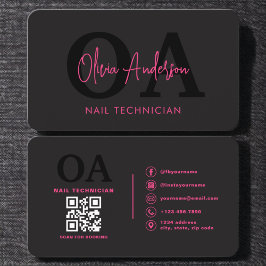 QR Code Nagel Specialist Artist Modern Typography Visitkort