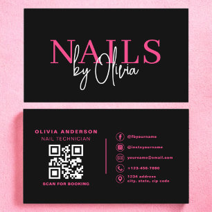 QR Code Nagel Specialist Artist Modern Typography Visitkort