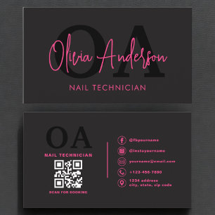 QR Code Nagel Specialist Artist Modern Typography Visitkort