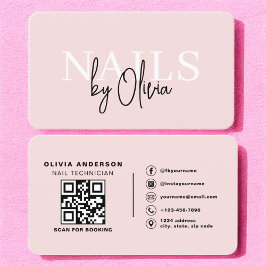 QR Code Nagel Specialist Artist Modern Typography Visitkort