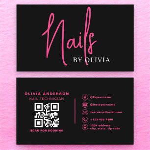QR Code Nagel Specialist Artist Modern Typography Visitkort