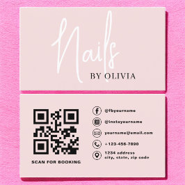 QR Code Nagel Specialist Artist Modern Typography Visitkort