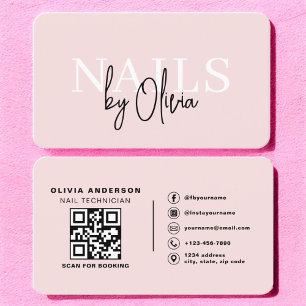QR Code Nagel Specialist Artist Modern Typography Visitkort