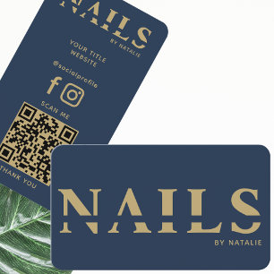 QR Code Nail Salon Nail Technician Branding Coola Visitkort