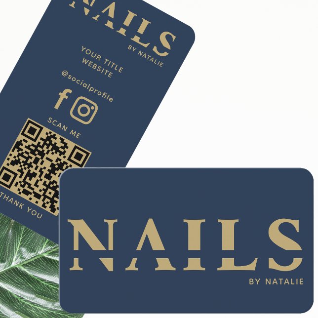 QR Code Nail Salon Nail Technician Branding Coola Visitkort (Skapare uppladdad)