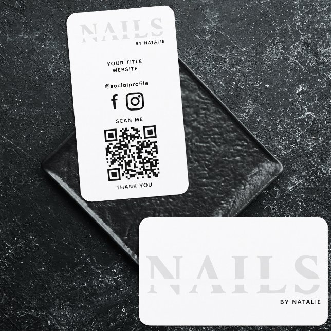 QR Code Nail Salon Nail Technician Branding Coola Visitkort (Skapare uppladdad)