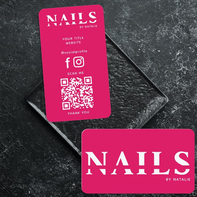 QR Code Nail Salon Nail Technician Branding Coola Visitkort (Skapare uppladdad)