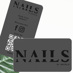 QR Code Nail Salon Nail Technician Branding Coola Visitkort