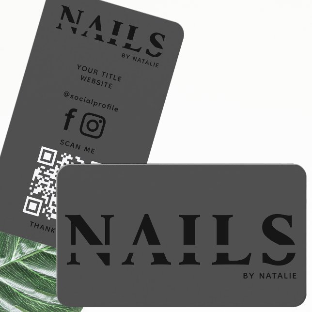 QR Code Nail Salon Nail Technician Branding Coola Visitkort (Skapare uppladdad)