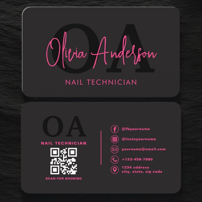 QR Code Nail Specialist Artist Visitkort (Skapare uppladdad)