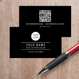 QR Code Namn Professionell Logotyp Black