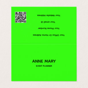 QR Code Neon Grönt Modern Colorful Events Coola Visitkort