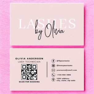 QR Code Öga Lash Technician Modern Typography Visitkort