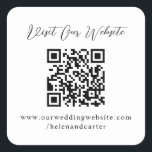 QR Code Online Bröllop webbplats Fyrkantigt Klistermärke<br><div class="desc">Anpassa med webbplatsens höger här på Zazzle! Underbar för bröllop webbplats som online osa,  bröllop</div>