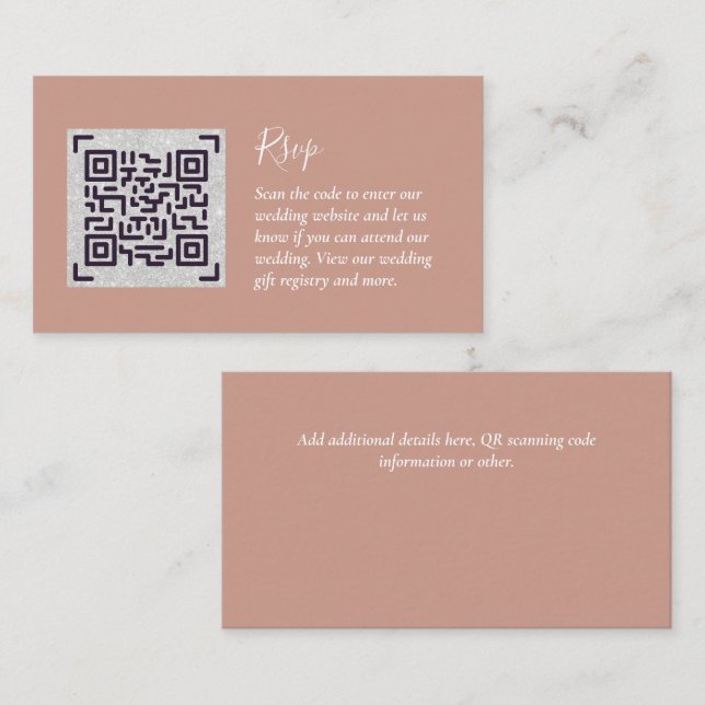 QR CODE OSA Bröllop Detaljer för bostadsgåvor Tilläggskort (Fram/baksida)