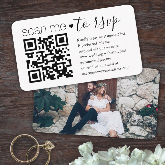 QR Code OSA Bröllop Webbplats Fotohölje för Visitkort (Skapare uppladdad)