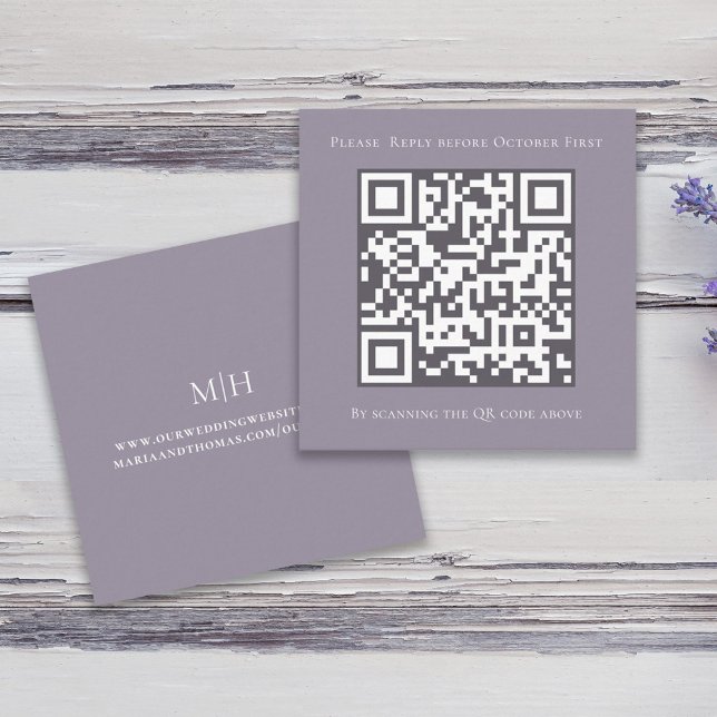 QR Code OSA Modern Simple Lilac Tilläggskort (Skapare uppladdad)