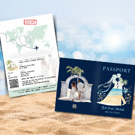 QR Code Passport Beach WedWorld Map Inbjudan