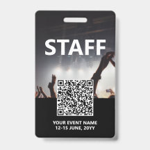 Qr Code Personalbricka - Anpassningsbar för händel