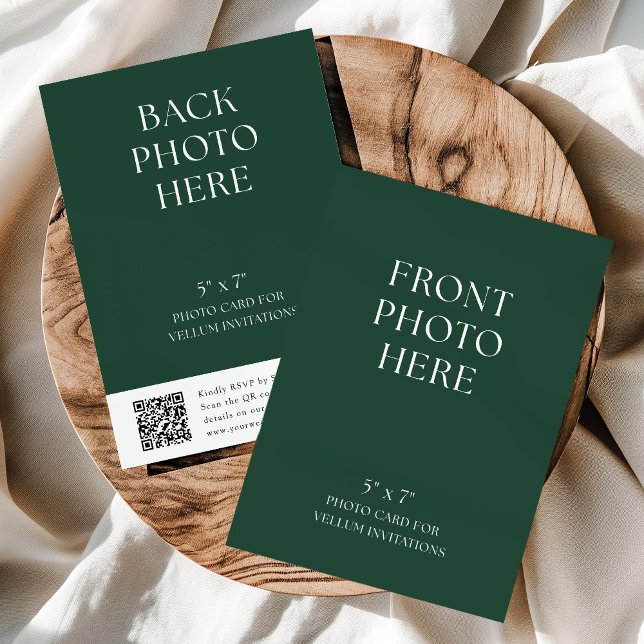 QR Code Photo Card for Vellum Wedding Invitations Inbjudningar (Skapare uppladdad)
