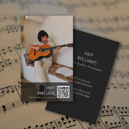 QR Code Photo Music Teacher Singer Songwriter Visitkort