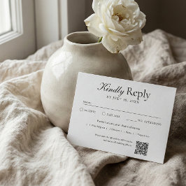 QR Code Photo Off White RSVP OSA Kort