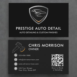 QR Code Premium Auto Spa Car Detaljer Städning Visitkort