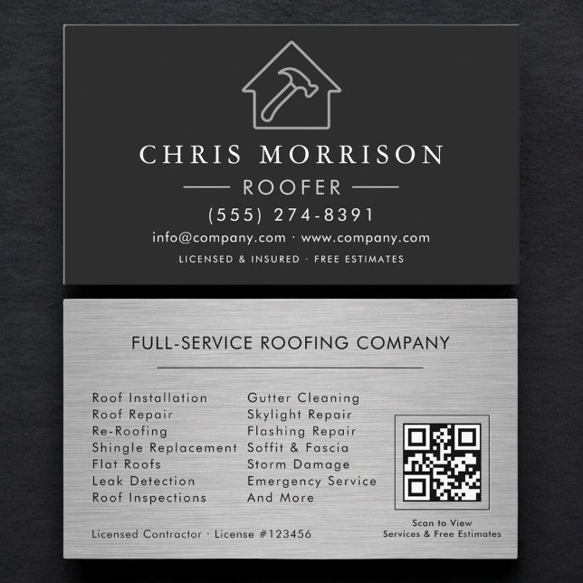 QR Code Professional Roofing Services  Visitkort (Skapare uppladdad)
