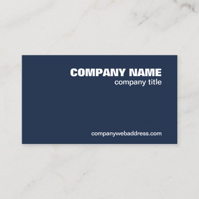 QR Code Professionell Company Navy Blue Minimalist Visitkort (Framsida)