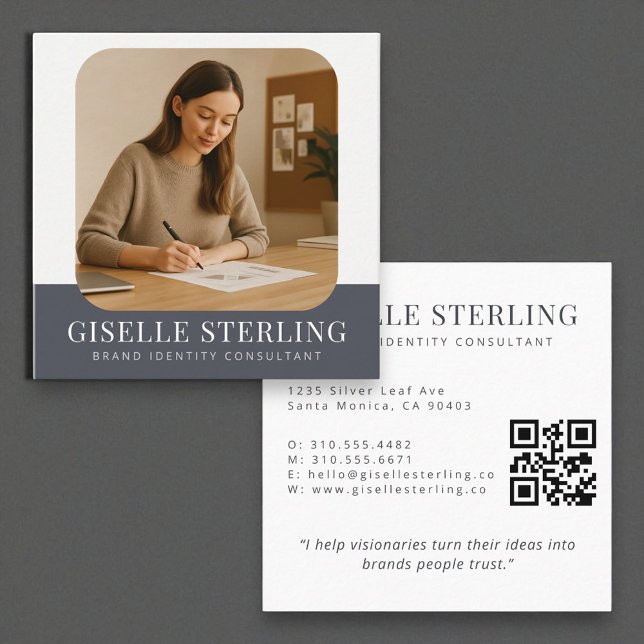 QR Code Professionell Modern Namn Business Photo Fyrkantigt Visitkort (Skapare uppladdad)