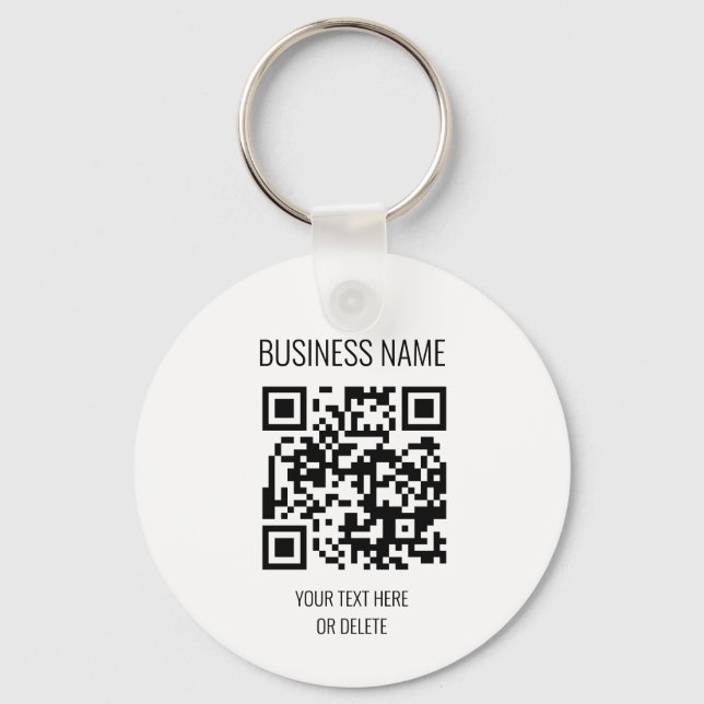 QR Code Professionell White Business Namn Circle Nyckelring (Framsida)