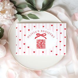 QR Code Registry Valentines Day Hearts Tilläggskort