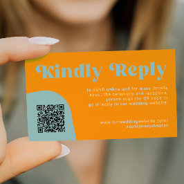 QR Code retro wedding budget online RSVP Tilläggskort