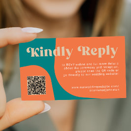 QR Code retro wedding budget online RSVP Tilläggskort