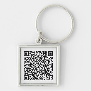 Qr Code RickRoll Gif Fyrkantig Silverfärgad Nyckelring