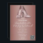 QR CODE Ro Guld Glitter Shoes Bachelorette Inbjudningar<br><div class="desc">Fin ro guld Bachelorette-inbjudan med QR CODE. Huvudbilden är ett par söt med högklackade skor av typen Glitzy glitter. Romantic ro guld elegance för din speciella händelse med glitz och glamor. Fashionable and sophisticated for women. All text, teckensnitt och teckensnitt i färg är helt och hållet anpassade för att uppfylla...</div>