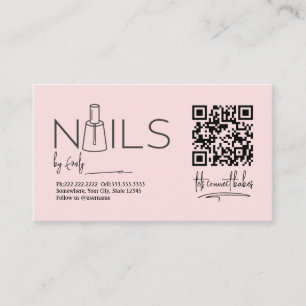 QR Code Rosa nagelsalon Manicurist Tidsbeställning Kort