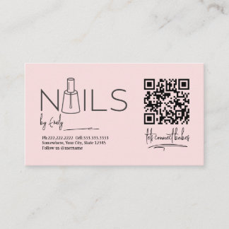 QR Code  Rosa nagelsalon Manicurist Tidsbeställning Kort