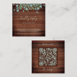 QR Code Rustic Botanical Eucalyptus Bröllop OSA Tilläggskort