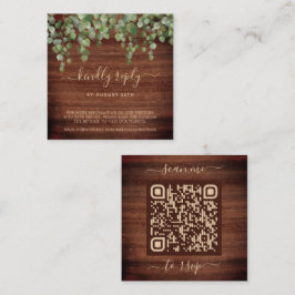 QR Code Rustic Eucalyptus Greenery Bröllop OSA Tilläggskort