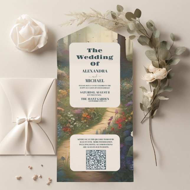 QR Code Rustic Mountain Woodland Bröllop (Skapare uppladdad)