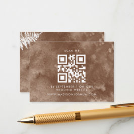 Qr Code Rustic Watercolor Vild Fern OSA Tilläggskort
