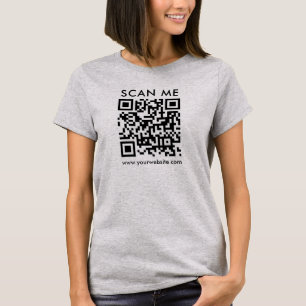 QR Code Scan Me Womens Front Print Light Steel T Shirt